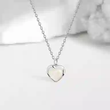 【S925纯银 高品质】 七七银饰 璀璨之心 在逃公主甜美设计 心动轨迹 大颗爱心 浪漫星球甜蜜守护 恋爱频率锁骨链 恋爱告白 玉髓 项链 女款