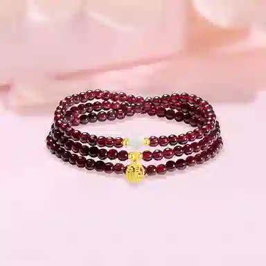 【S925纯银|福气满满】 七七银饰 时来运转 纳福珠串新中式国风  转运珠 本命年转运  三圈叠戴 天然 玛瑙 玉石手串 男女同款情侣款