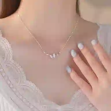 【S925银 招财福蝶】 七七银饰 梦幻蝴蝶 轻奢高级感 精致高颜值配饰 浪漫闪耀镶锁骨链 时尚小众潮流个性百搭  纯银 项链 女款