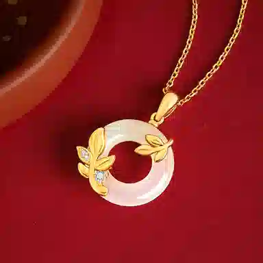 【S925纯银 高品质】 七七银饰 麦穗平安扣 新中式穗穗平安 本命年转运 古风约会小众轻奢 精致闪燿优雅 百搭锁骨链 好运 玉髓 项链 女款