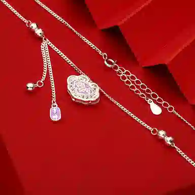 【S990足银 福气满满】 七七银饰 吉祥平安锁 吉祥富贵祥云锁 新中式平安转运 招财纳福 平安喜乐 精致高级感 小众轻奢#好运 纯银 项链 女款