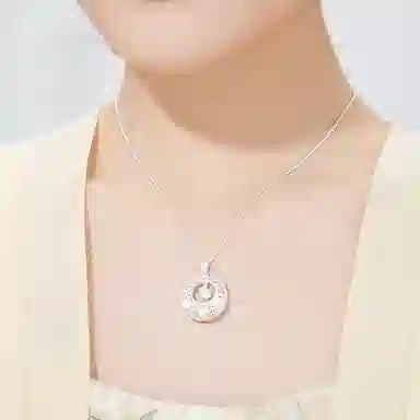 【S999足银 福气满满】 七七银饰 梅花福字平安扣 吉祥富贵祥云锁 新中式平安转运 招财纳福 平安喜乐 小众轻奢时尚百搭  纯银 项链 女款