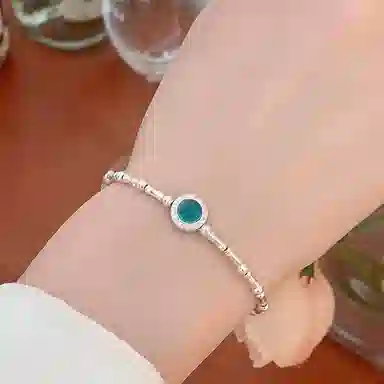 【S925纯银 节节高升】 七七银饰  小清新 转运本命年 高级感轻奢精致小众设计气质 前程似锦事业有成 好运 学生 琉璃 手链 女款