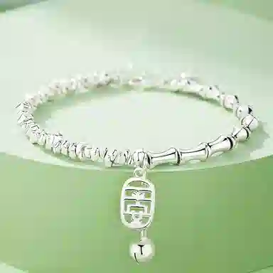 【S925纯银 节节高升】 七七银饰 碎银竹节 新中式岁岁平安 福气胜意竹节 轻奢小众精致高级设计手饰 通勤百搭 好运  银 手链 女款