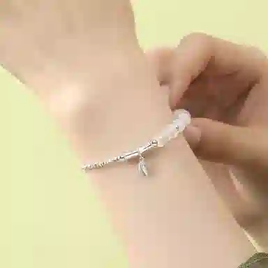 【S925纯银】 七七银饰 有你竹够 竹节系列 新中式节节高升 成功 事业有成上岸 轻奢小众设计 学业 好运 玉髓 手链 男女同款情侣款