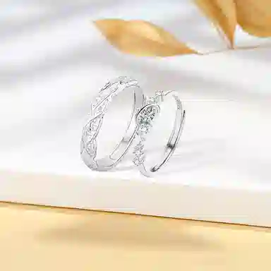 【S999足银纯银|精选高品质】 七七银饰 热恋百搭开口可调节  轻奢简约高级感 表白告白日常通勤学生  银 戒指 男女同款情侣款