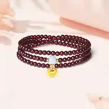 【S925纯银|福气满满】 七七银饰 时来运转 纳福珠串新中式国风高级感 转运珠气质百搭 本命年转运 三圈叠戴天然 玛瑙 手串 男女同款情侣款