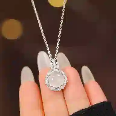 【S925纯银 高品质】 七七银饰 心动花朵 精致轻奢闪耀锁骨链  优雅时尚个性百搭#好运 玉髓 项链 女款