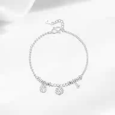 【S999纯银 如意好运】 七七银饰 祥云葫芦 福字牌新中式招财纳福转运珠 福禄葫芦 时尚复古 吉祥平安 手饰小众通勤百搭 足银 手链 女款