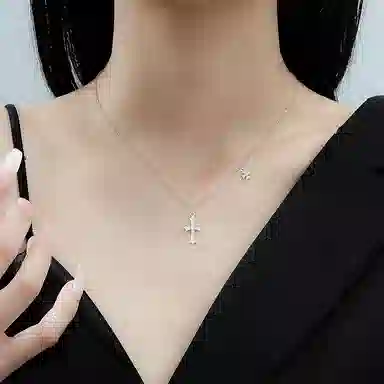 【S999足银纯银】 七七银饰 十字架  小清新简约设计气质温柔日常通勤百搭 精致轻奢高级感 可调节 独特个性   银 项链 女款