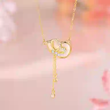 【S925银 福禄双全】 七七银饰 葫芦蝴蝶 招财纳福 新中式 平安顺遂福气满满 轻奢浪漫气质百搭 灵动优雅#好运 纯银 项链 女款