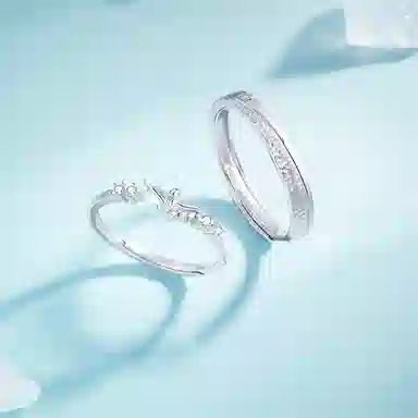 【精选S925纯银】 七七银饰 小王子与玫瑰 百搭开口可调节 轻奢简约高级感 表白告白日常通勤学生  银 戒指 男女同款情侣款