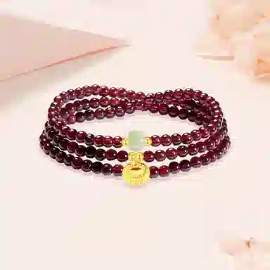 【S925纯银|福气满满】 七七银饰 时来运转 纳福珠串新中式国风高级感 转运珠 平安福袋转运天然 玛瑙 玉石手串 男女同款情侣款