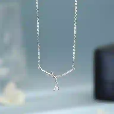 【S925银 高品质】 七七银饰 流光缎语绳结 时尚简约长期主义高级感 法式闪耀轻奢精致 日常通勒吸睛百搭转运#好运  纯银 项链 女款