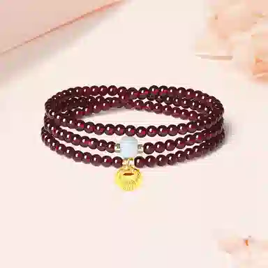 【S925纯银|福气满满】 七七银饰 时来运转 纳福珠串新中式国风高级感 转运珠气质百搭 本命年转运 三圈叠戴天然 玛瑙 手串 男女同款情侣款