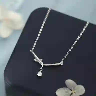 【S925银 高品质】 七七银饰 流光缎语绳结 时尚简约长期主义高级感 法式闪耀轻奢精致 日常通勒吸睛百搭转运#好运  纯银 项链 女款