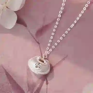 【S999足银 福气满满】 七七银饰 福袋 财运不断 小胖福新中式 小众国风设计 时尚优雅 精致复古 轻奢富贵氛围感温柔#好运 纯银 项链 女款