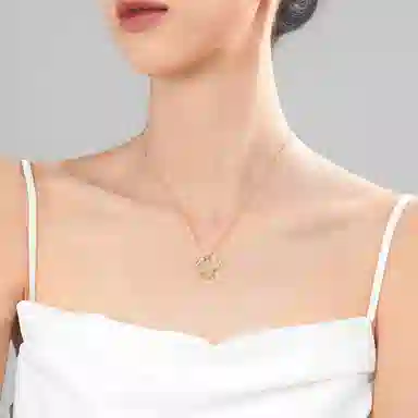 【S925纯银 高品质】 七七银饰 如意长命锁 时尚新中式轻奢小众设计感 复古国风吉祥祥云简约优雅平安锁 好运 玉髓 项链 女款