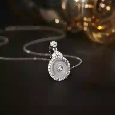 【S925纯银 诸事顺利】 七七银饰  平安扣 福气满满新中式轻奢小众设计感 复古国风温柔招财 吉祥祥云简约优雅长命锁 好运 玉髓 项链 女款