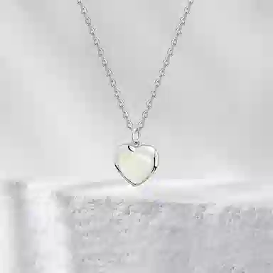 【S925纯银 高品质】 七七银饰 璀璨之心 在逃公主甜美设计 心动轨迹 大颗爱心 浪漫星球甜蜜守护 恋爱频率锁骨链 恋爱告白 玉髓 项链 女款