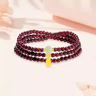 【S925纯银|福气满满】 七七银饰 时来运转 招财纳福珠串新中式国风高级感 转运珠 本命年转运必备 三圈叠戴天然 玛瑙 手串 男女同款情侣款