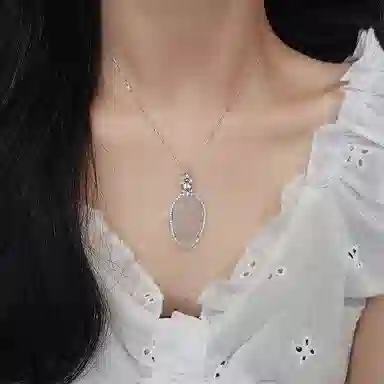 【S925纯银 高品质】 七七银饰 一叶富贵锁骨链 新中式小众设计轻奢简约百搭 清冷贵气感精致时尚 告白 约会礼盒#好运 玉髓 项链 女款