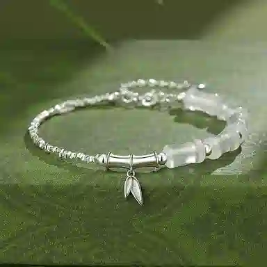 【S925纯银】 七七银饰 有你竹够 竹节系列 新中式节节高升 成功 事业有成上岸 轻奢小众设计 学业 好运 玉髓 手链 男女同款情侣款