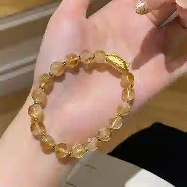 【S925银 福气满满】 七七银饰  法棍猫 萌趣甜美可爱童真招财小猫咪 轻奢精致时尚优雅 童话梦幻 小众简约  黄水晶 手链 女款