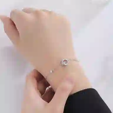 【S999足银纯银】 七七银饰 莫比乌斯 跳动的心第三秒心动 梦幻浪漫灵动闪耀 精致轻奢小众 锁骨链 学生 琉璃 项链 男女同款情侣款