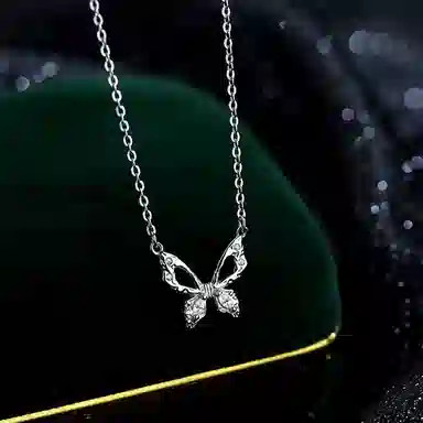 【S999足银 心动告白】 七七银饰 镂空蝴蝶 招财纳福 轻奢小众高级感 简约百搭气质高颜值不掉色 纯银 项链 女款