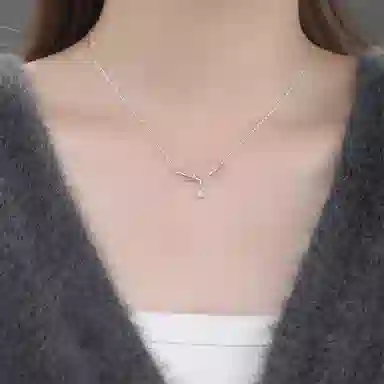 【S925银 高品质】 七七银饰 流光缎语绳结 时尚简约长期主义高级感 法式闪耀轻奢精致 日常通勒吸睛百搭转运#好运  纯银 项链 女款