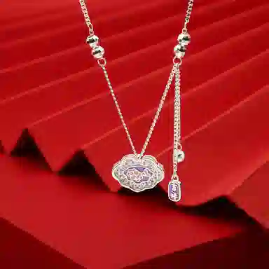 【S990足银 福气满满】 七七银饰 吉祥平安锁 吉祥富贵祥云锁 新中式平安转运 招财纳福 平安喜乐 精致高级感 小众轻奢#好运 纯银 项链 女款