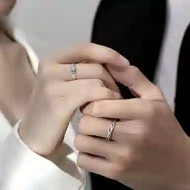 【S999足银纯银|精选高品质】 七七银饰 青丝白雪 钟爱久久 爱意交织 告白仪式感 浪漫优雅轻奢小众  银 戒指 男女同款情侣款