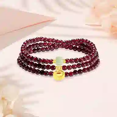 【S925纯银|福气满满】 七七银饰 时来运转 纳福珠串新中式国风高级感 转运珠 平安福袋转运天然 玛瑙 玉石手串 男女同款情侣款