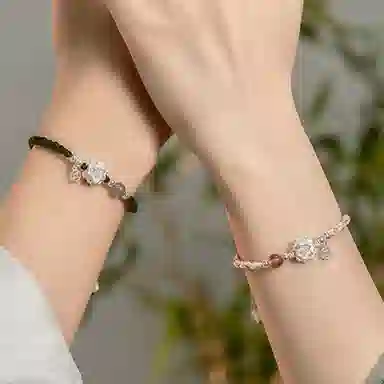 【S999足银|好运莲莲】 七七银饰 莲花 新中式国潮高级感 复古简约百搭 朵朵有钱花 气质高级 时尚小众  银 手绳 男女同款情侣款