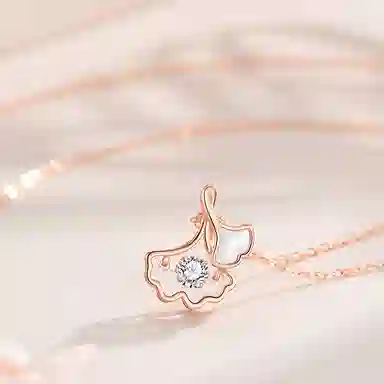 【S925银 三生有杏】 七七银饰  有幸遇见你 甜蜜浪漫告白 轻奢时尚高级感 百搭约会通勤 潮流个性时尚小众小清新 纯银 项链 女款