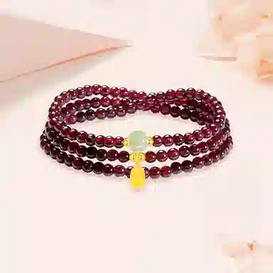 【S925纯银|福气满满】 七七银饰 时来运转 招财纳福珠串新中式国风高级感 转运珠 本命年转运必备 三圈叠戴天然 玛瑙 手串 男女同款情侣款