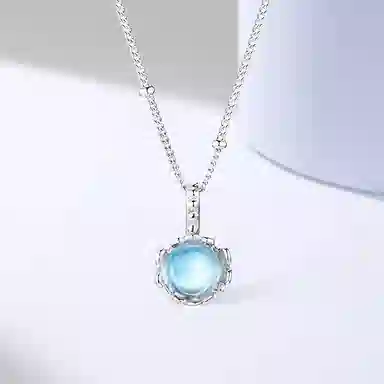 【S925纯银 招财招桃花】 七七银饰 白月光 梦幻甜美氛围感 精致小众设计感在逃公主精致浪漫简约温柔气质百搭#好运 琉璃 项链 女款