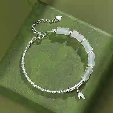 【S925纯银】 七七银饰 有你竹够 竹节系列 新中式节节高升 成功 事业有成上岸 轻奢小众设计 学业 好运 玉髓 手链 男女同款情侣款