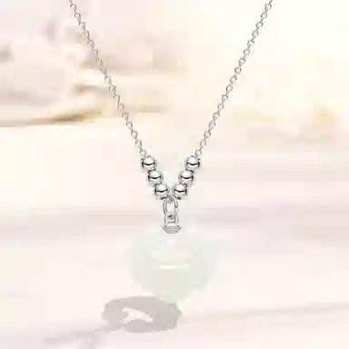 【S925纯银 吉祥好运】 七七银饰 如意平安锁 新中式轻奢小众设计感 复古国风温柔招财 祥云简约优雅长命锁 通勤百搭 玉髓 项链 女款