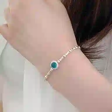 【S925纯银 节节高升】 七七银饰  小清新 转运本命年 高级感轻奢精致小众设计气质 前程似锦事业有成 好运 学生 琉璃 手链 女款