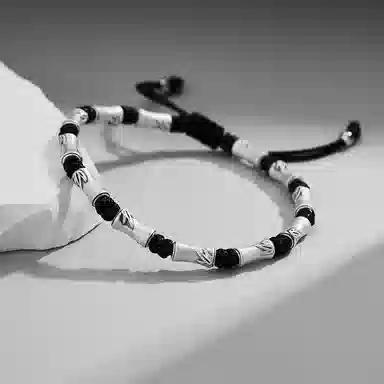 【S999纯银 节节高升】 七七银饰  竹节 好运上岸 简约时尚复古新中式国潮风 编织绳 创意轻奢气质通勤百搭 足银 手绳 男女同款情侣款