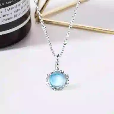 【S925纯银 招财招桃花】 七七银饰 白月光 梦幻甜美氛围感 精致小众设计感在逃公主精致浪漫简约温柔气质百搭#好运 琉璃 项链 女款