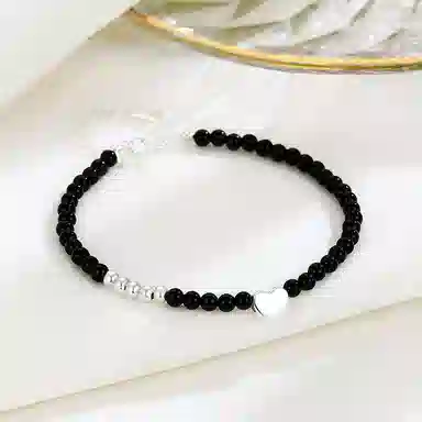 【S925纯银 在逃公主】 七七银饰 爱心 甜美浪漫告白 心动 轻奢爱心设计 轻奢小众高级感百搭气质 显白贵气恋爱约会#好运 玛瑙 手链 女款