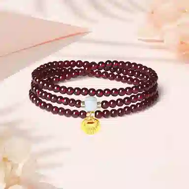 【S925纯银|福气满满】 七七银饰 时来运转 纳福珠串新中式国风高级感 转运珠气质百搭 本命年转运 三圈叠戴天然 玛瑙 手串 男女同款情侣款