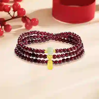 【S925银|福气满满】 七七银饰 时来运转  纳福珠串新中式国风高级感 转运珠 本命年转运必备 三圈叠戴  天然 玛瑙 玉石手串 男女同款情侣款