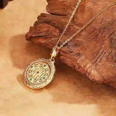 【S925纯银 高品质】 七七银饰 八宝罗盘 新中式国风复古 转动罗盘风生水起显白贵气感 转运顺遂#好运 琉璃 项链 女款