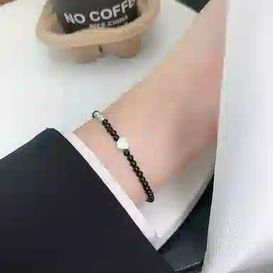 【S925纯银 在逃公主】 七七银饰 爱心 甜美浪漫告白 心动 轻奢爱心设计 轻奢小众高级感百搭气质 显白贵气恋爱约会#好运 玛瑙 手链 女款