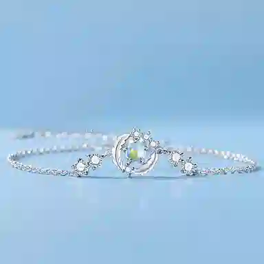 【S925纯银 羽你相伴】 七七银饰  跳动的心 天使之羽 莫比乌斯 甜蜜浪漫温柔 轻奢小众设计 日常百搭 学生 琉璃 手链 女款