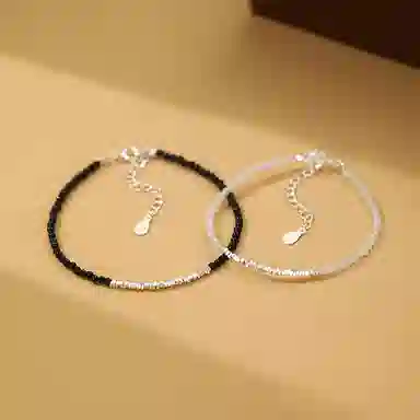 【S999足银纯银】 七七银饰 碎银盘缠 发财暴富 新中式国潮风复古设计 简约时尚轻奢本命年转运珠 招财纳福好运 玛瑙 手链 男女同款情侣款